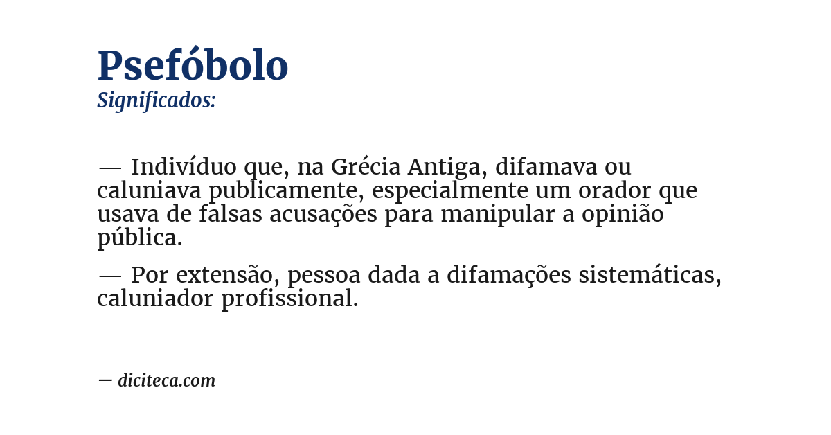 Significado de psefóbolo