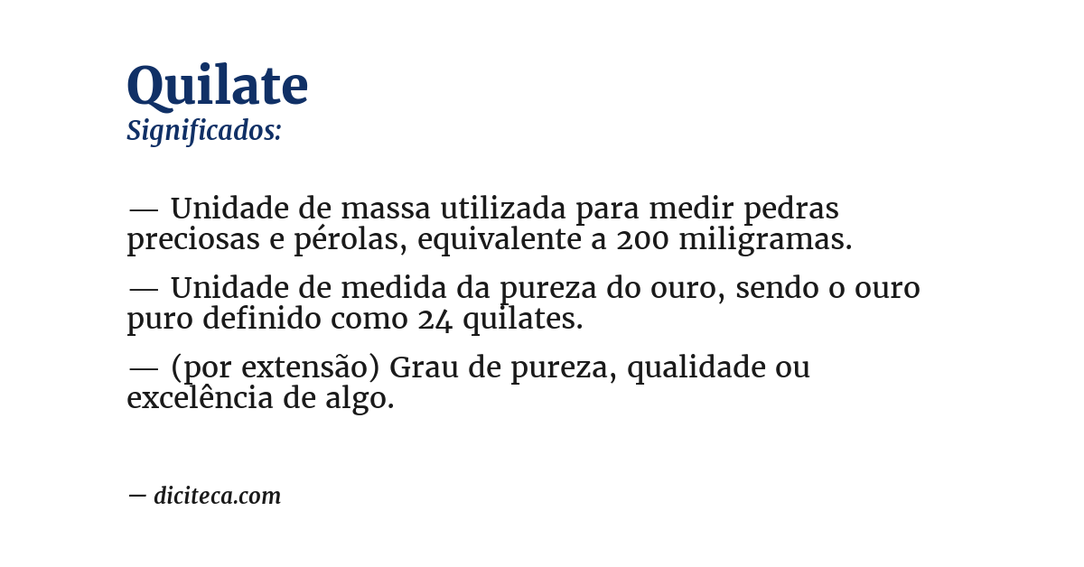 Significado de quilate