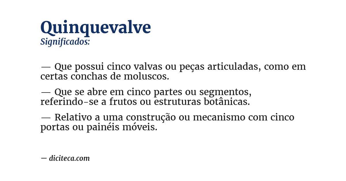 Significado de quinquevalve