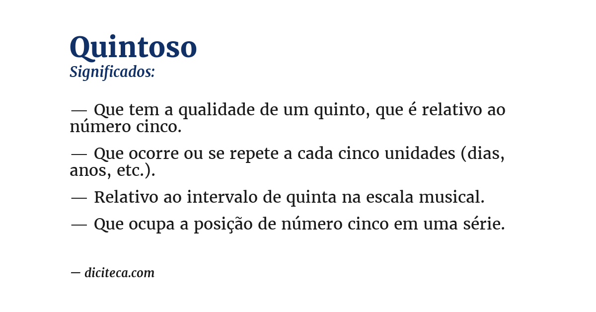 Significado de quintoso