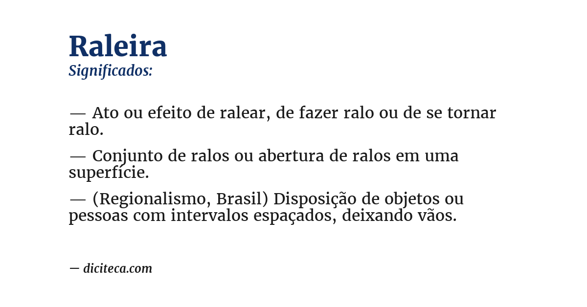 Significado de raleira