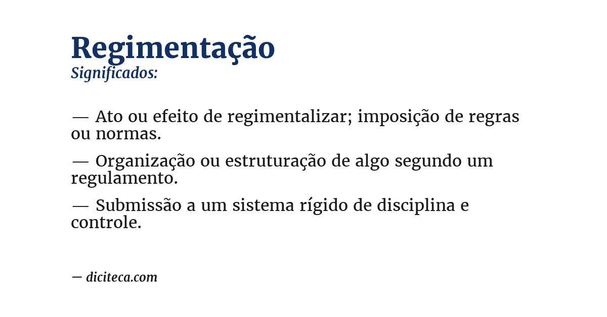 Significado de regimentação