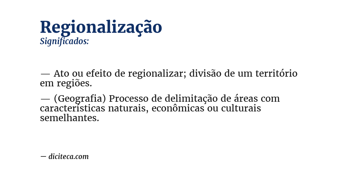 Significado de regionalização