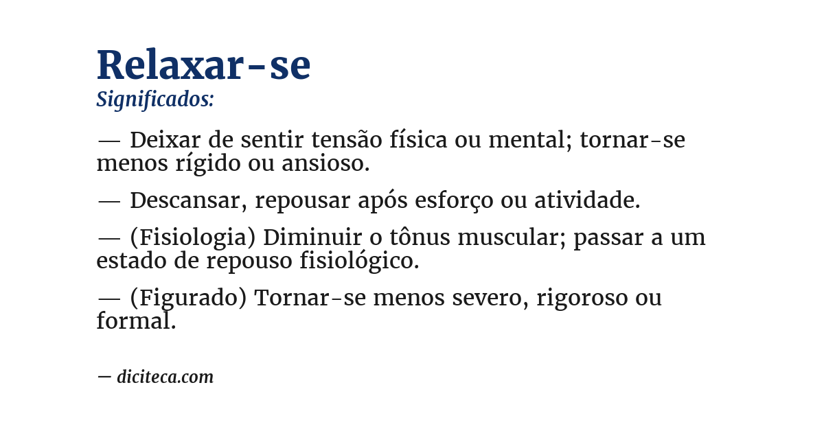 Significado de relaxar-se