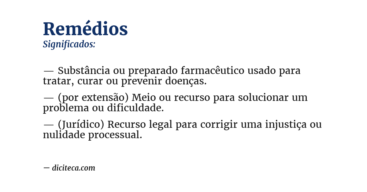 Significado de remédios