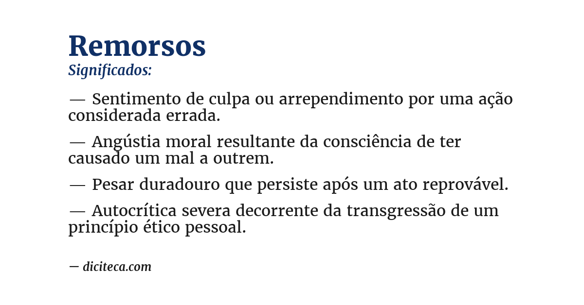 Significado de remorsos