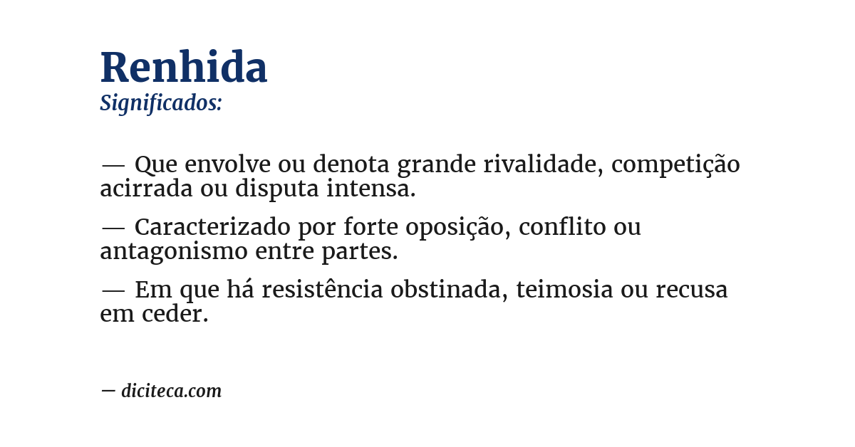 Significado de renhida