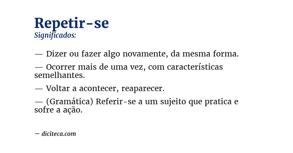 Significado de repetir-se
