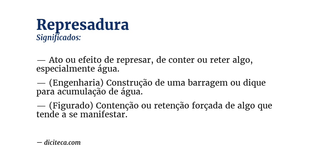 Significado de represadura
