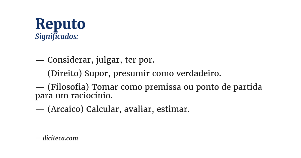 Significado de reputo