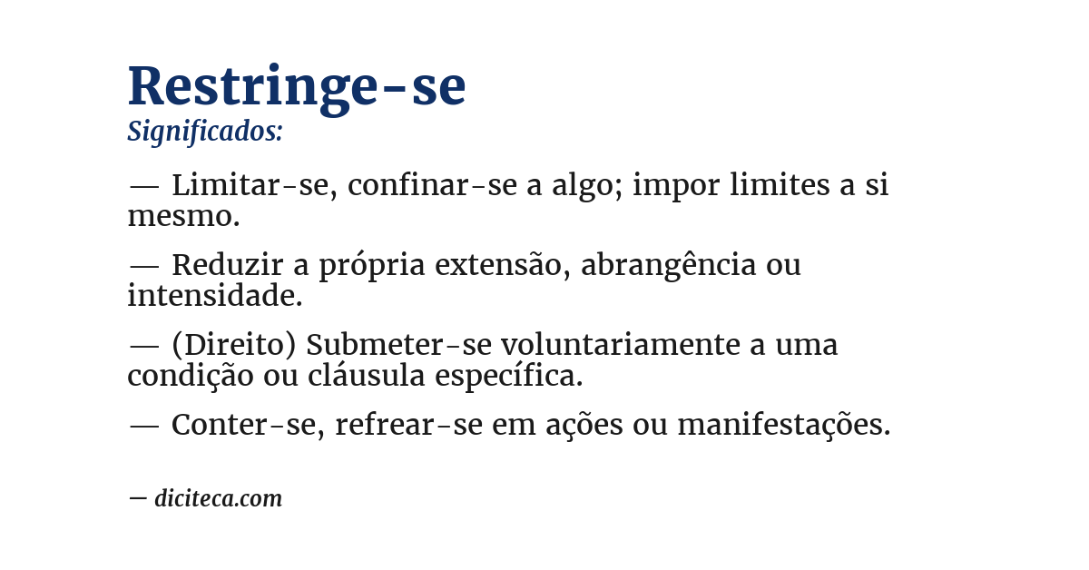 Significado de restringe-se
