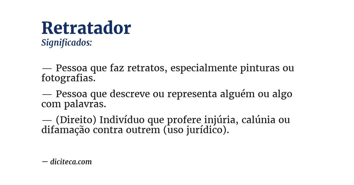 Significado de retratador