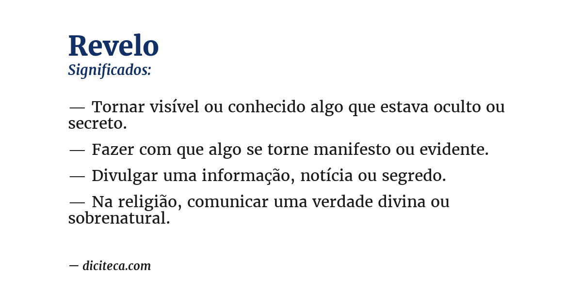 Significado de revelo