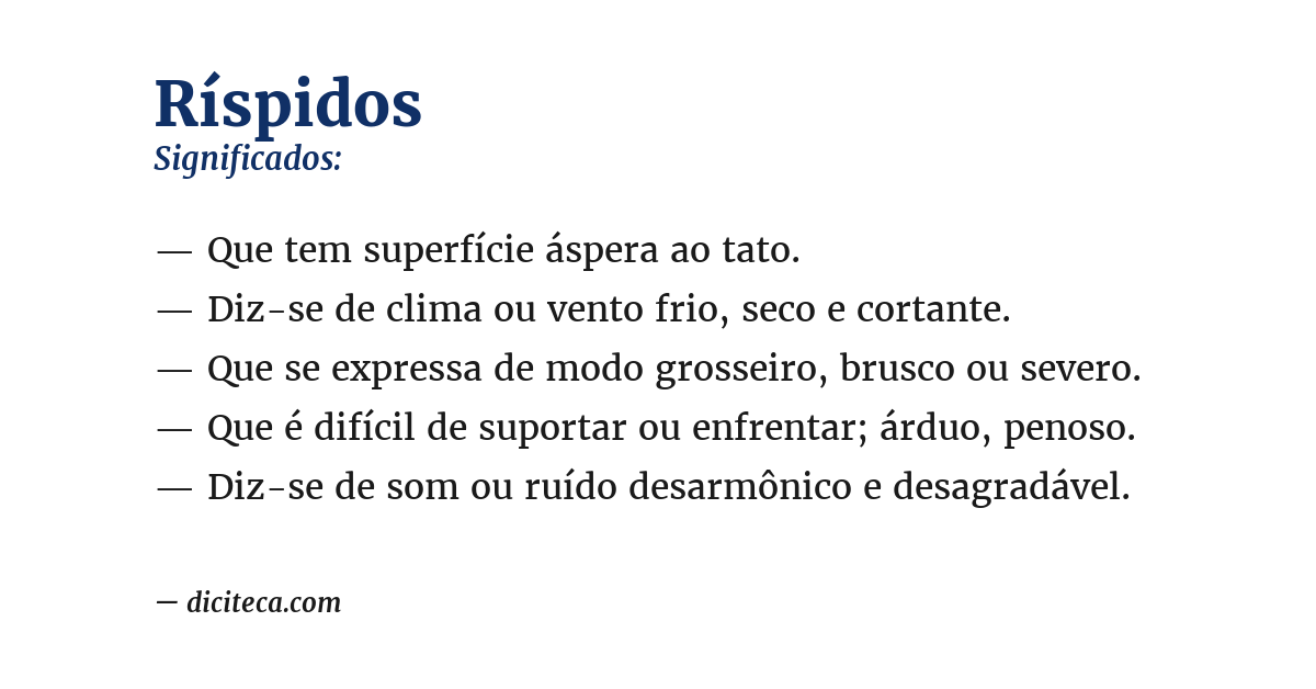 Significado de ríspidos