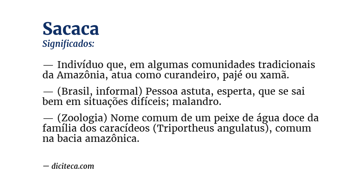 Significado de sacaca
