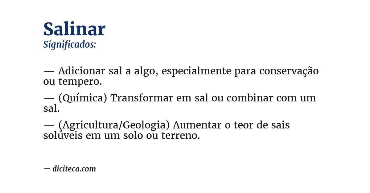 Significado de salinar