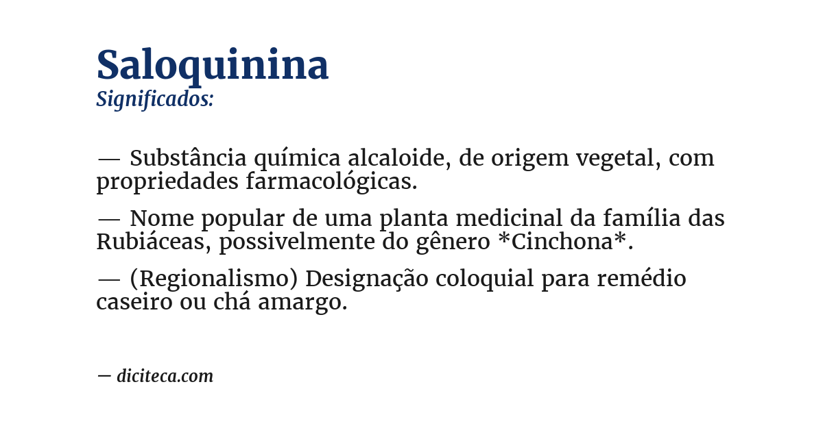 Significado de saloquinina