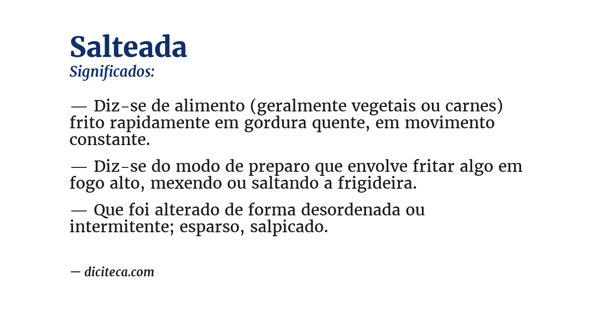 Significado de salteada