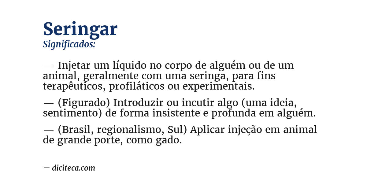 Significado de seringar