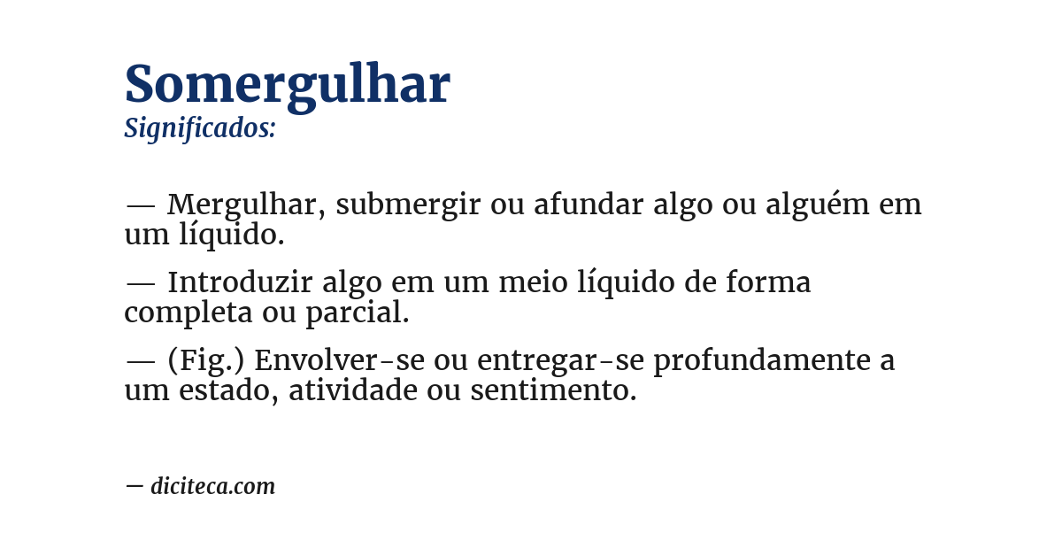 Significado de somergulhar