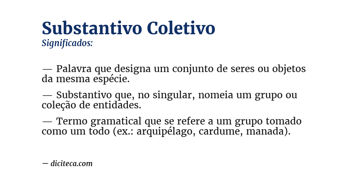 Significado de substantivo coletivo