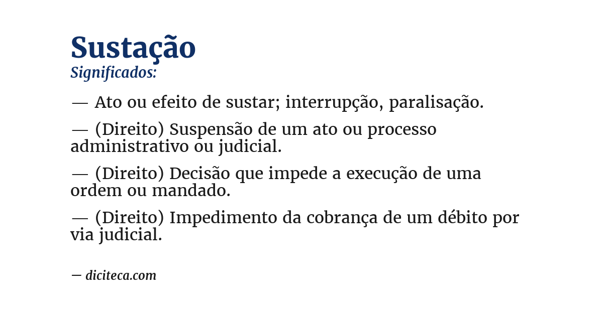 Significado de sustação