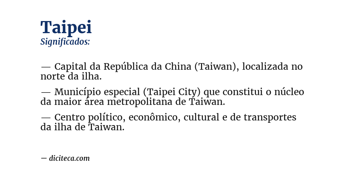 Significado de taipei