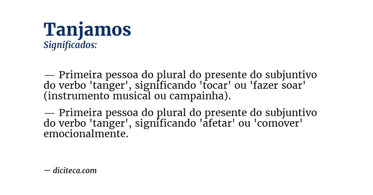 Significado de tanjamos