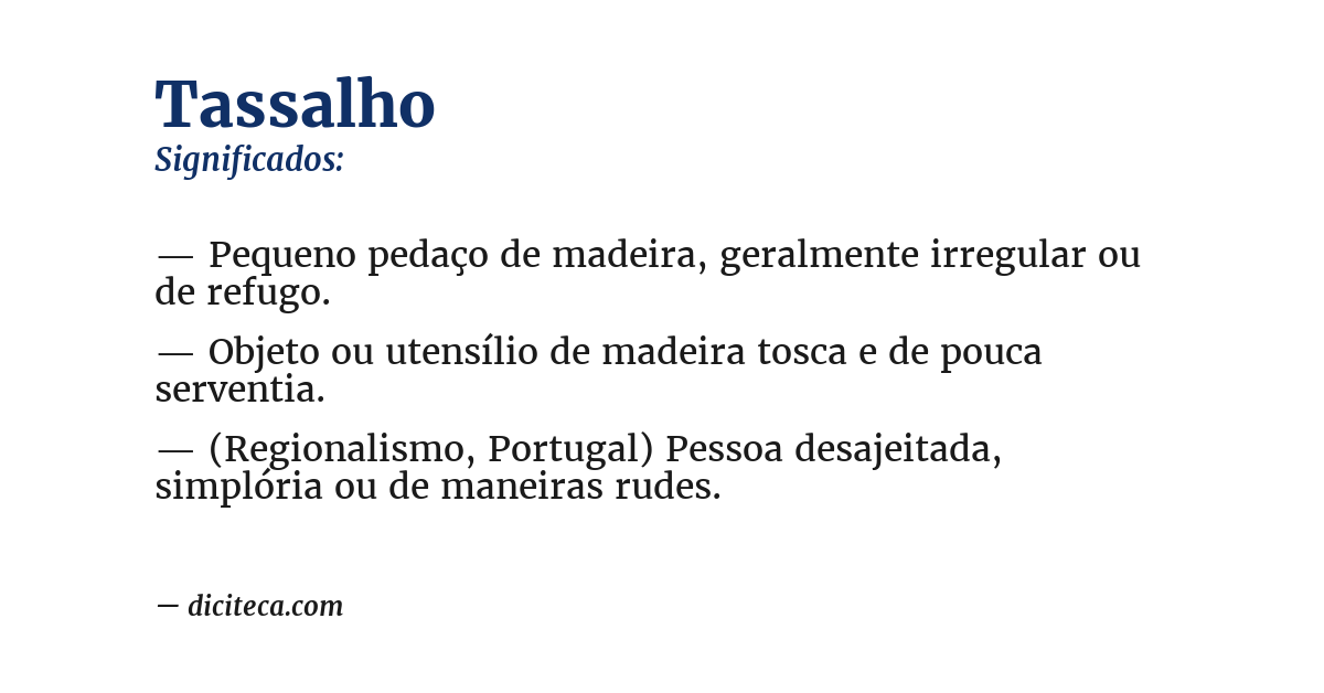 Significado de tassalho
