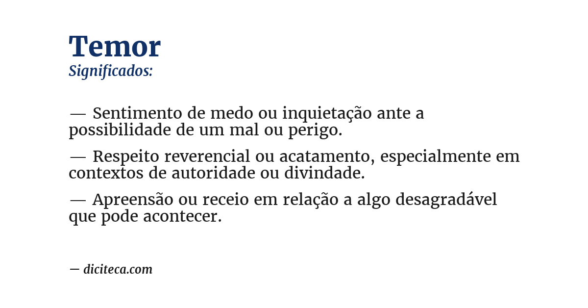 Significado de temor