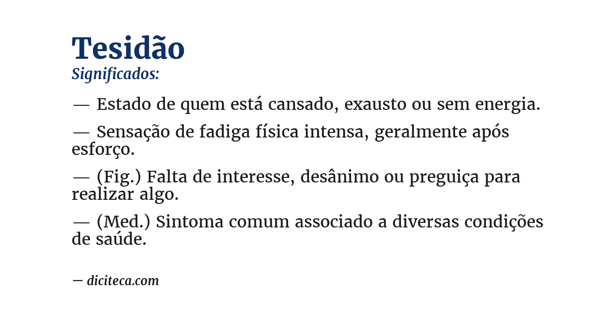 Significado de tesidão