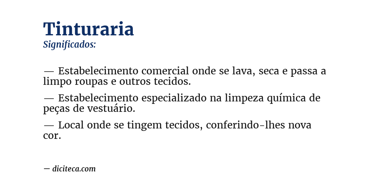Significado de tinturaria