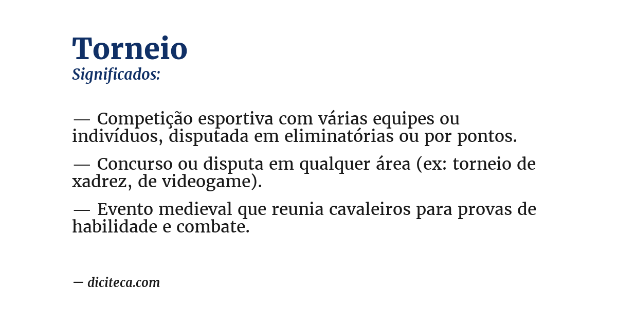 Significado de torneio