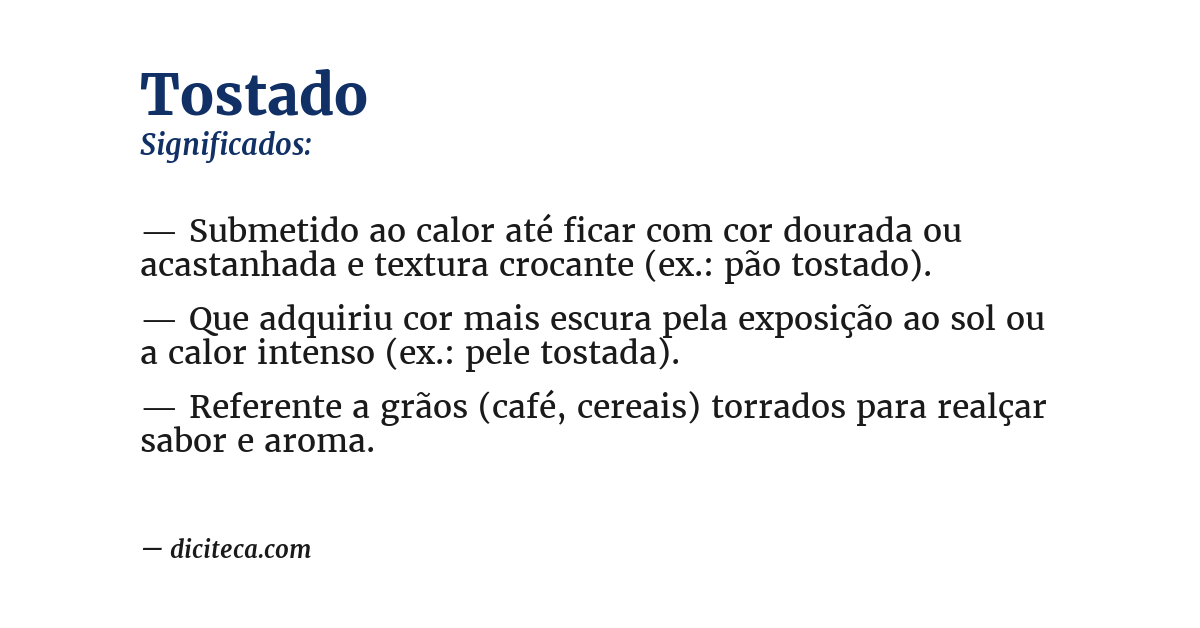 Significado de tostado