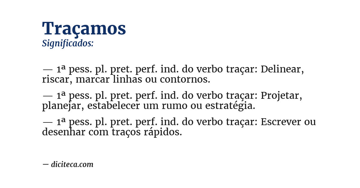 Significado de traçamos