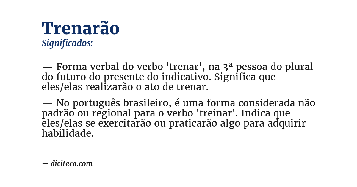 Significado de trenarão