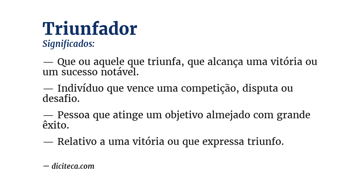 Significado de triunfador