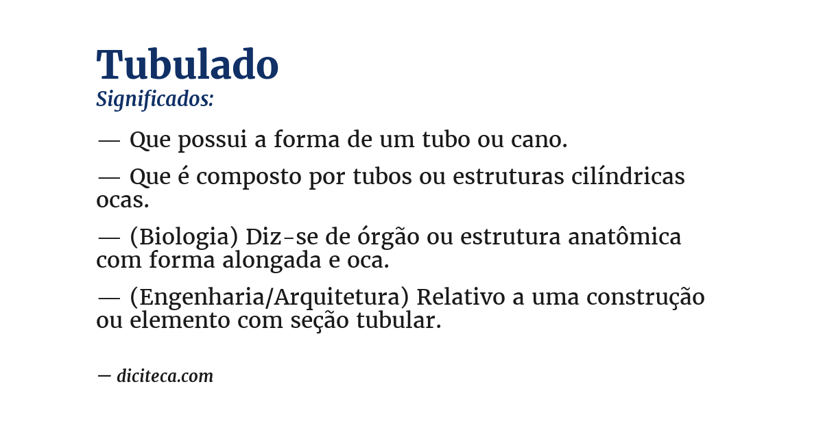 Significado de tubulado