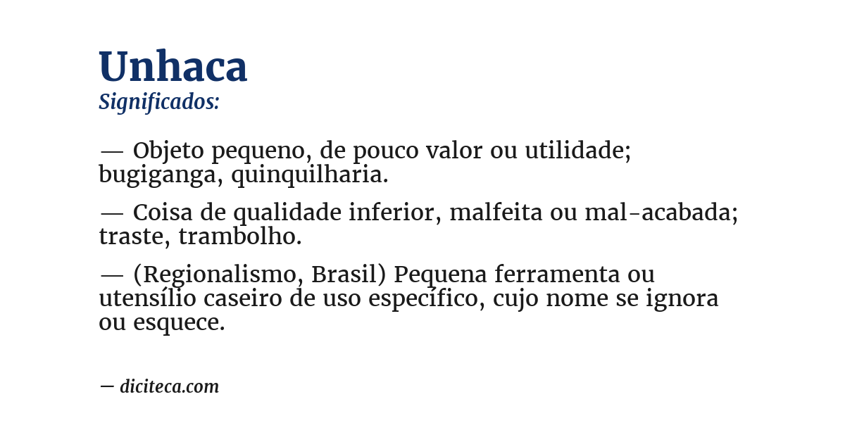 Significado de unhaca