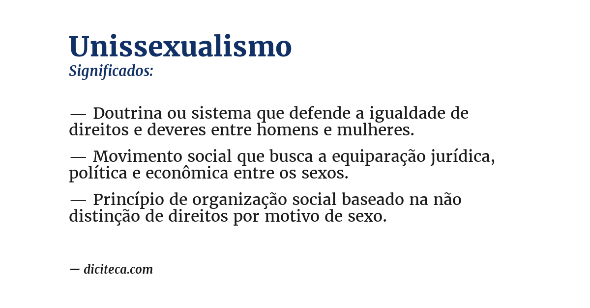 Significado de unissexualismo