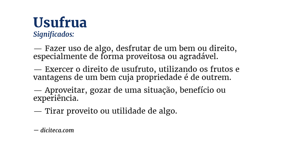 Significado de usufrua