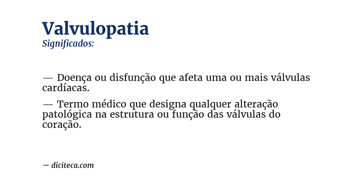 Significado de valvulopatia