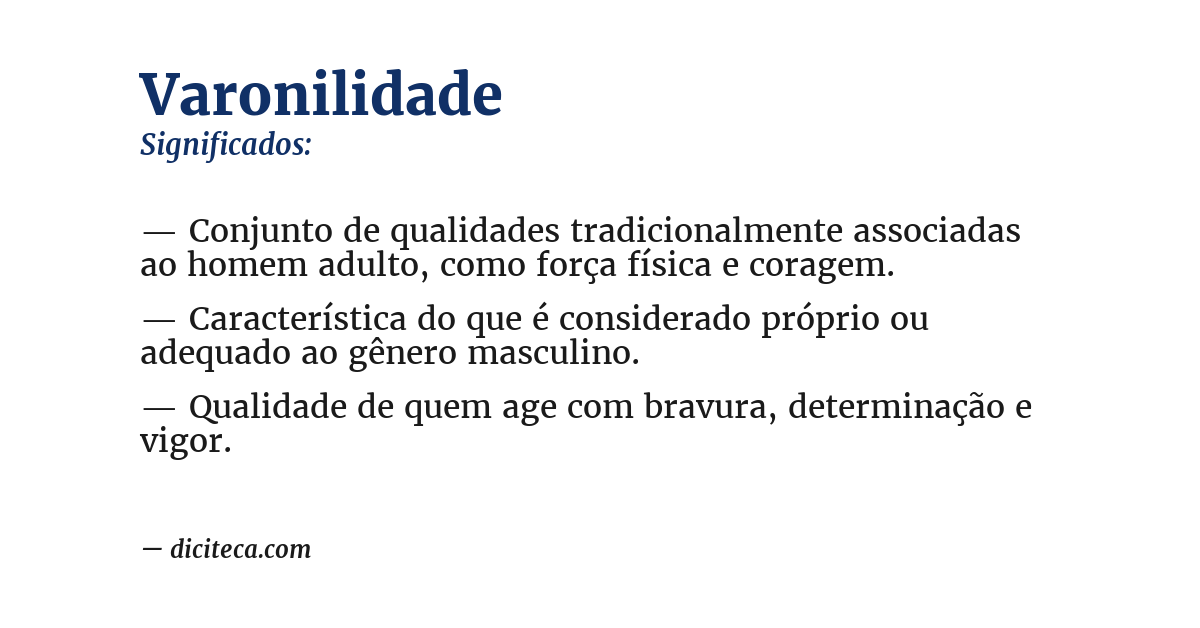 Significado de varonilidade