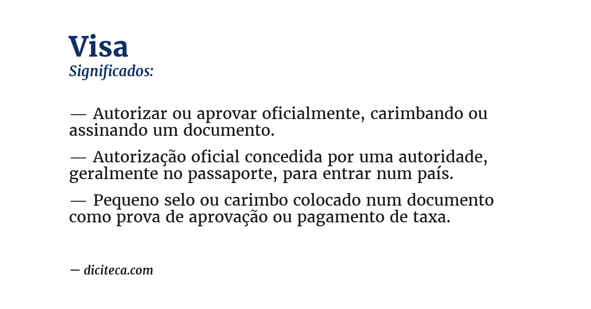 Significado de visa