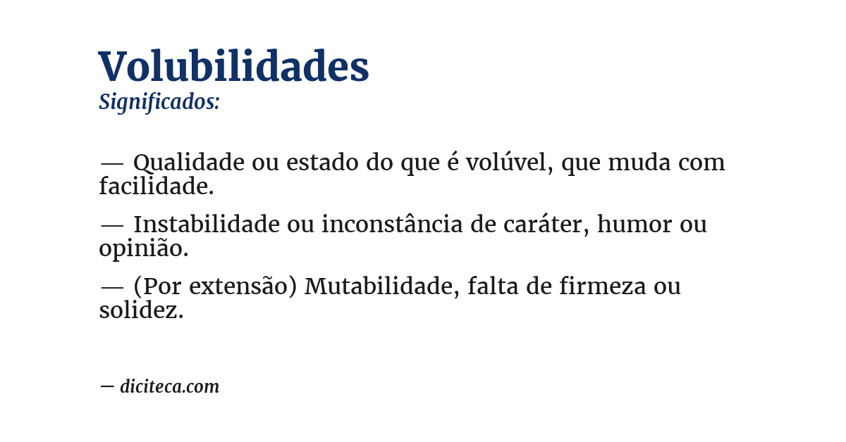 Significado de volubilidades