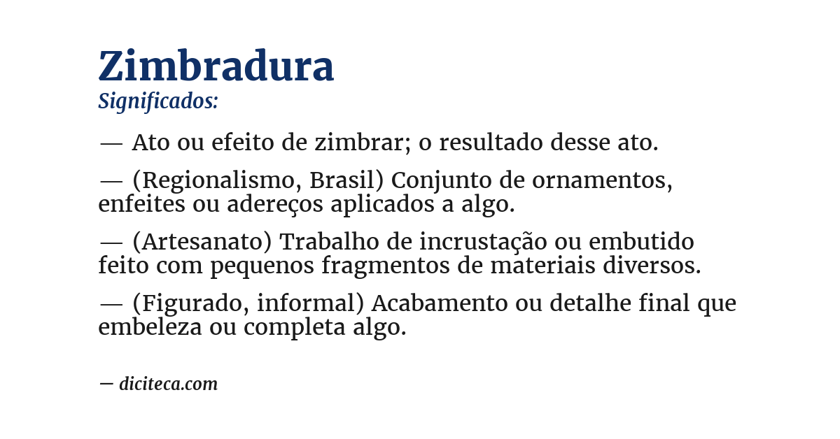 Significado de zimbradura