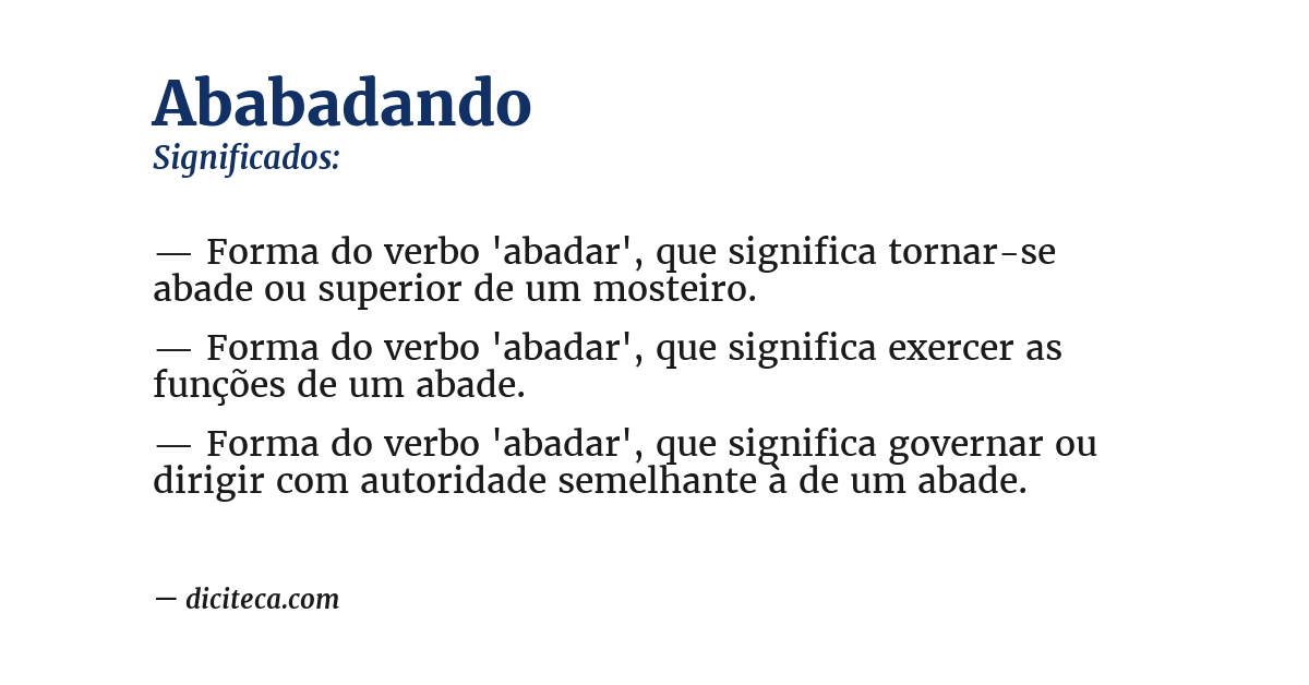 Significado de ababadando