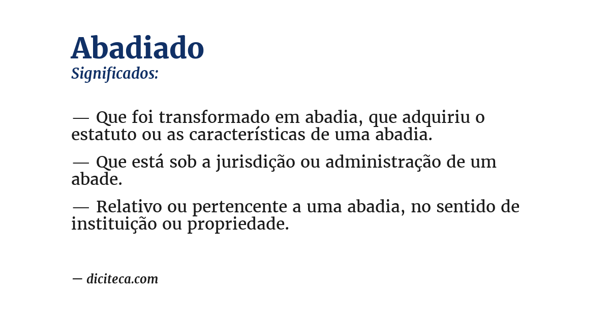 Significado de abadiado