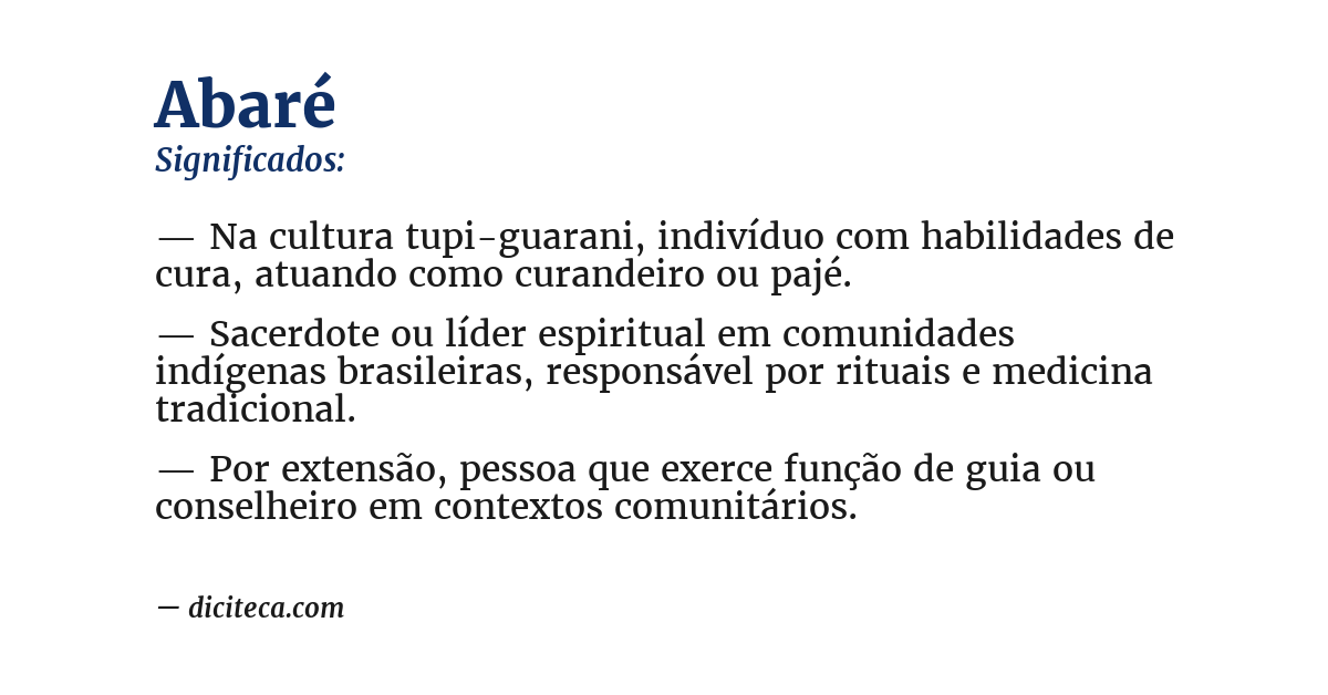Significado de abaré