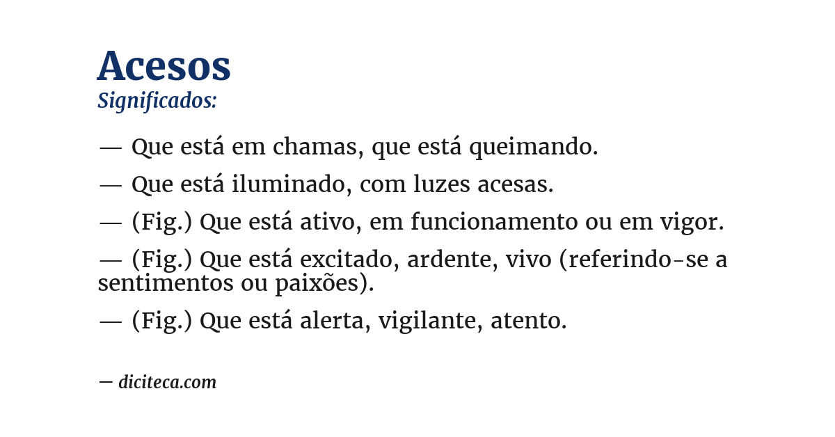 Significado de acesos